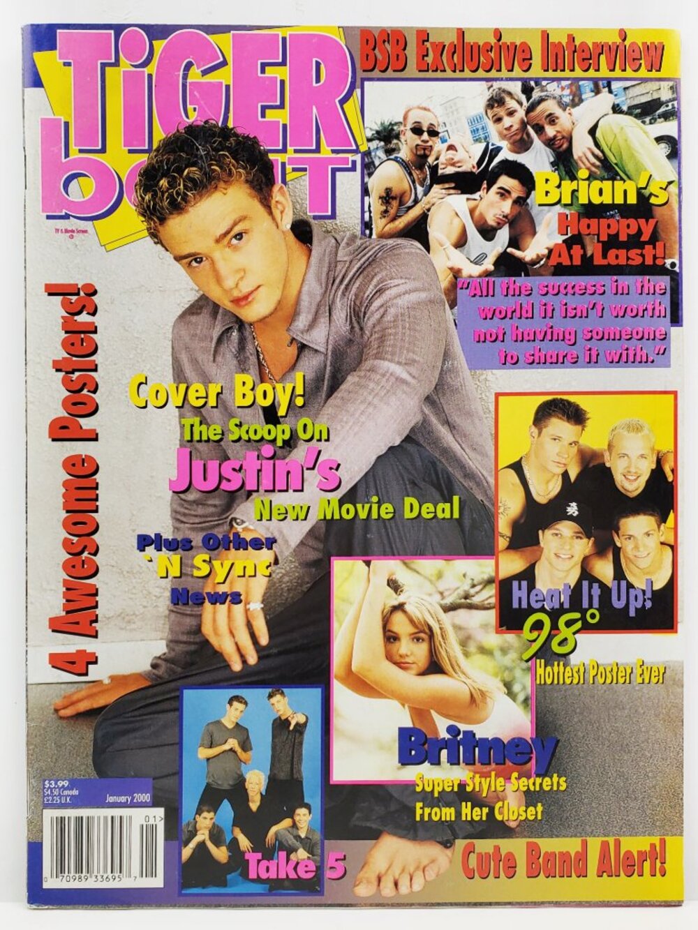 Tiger Beat Magazine VTG 2000 Britney Spears Backstreet Boys Aguilera NSYNC Y2K
